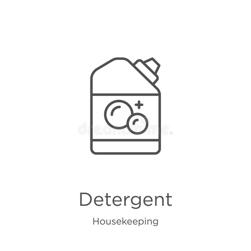 Detergent icon vector from housekeeping collection. Thin line detergent outline icon vector illustration. Outline, thin line stock illustration