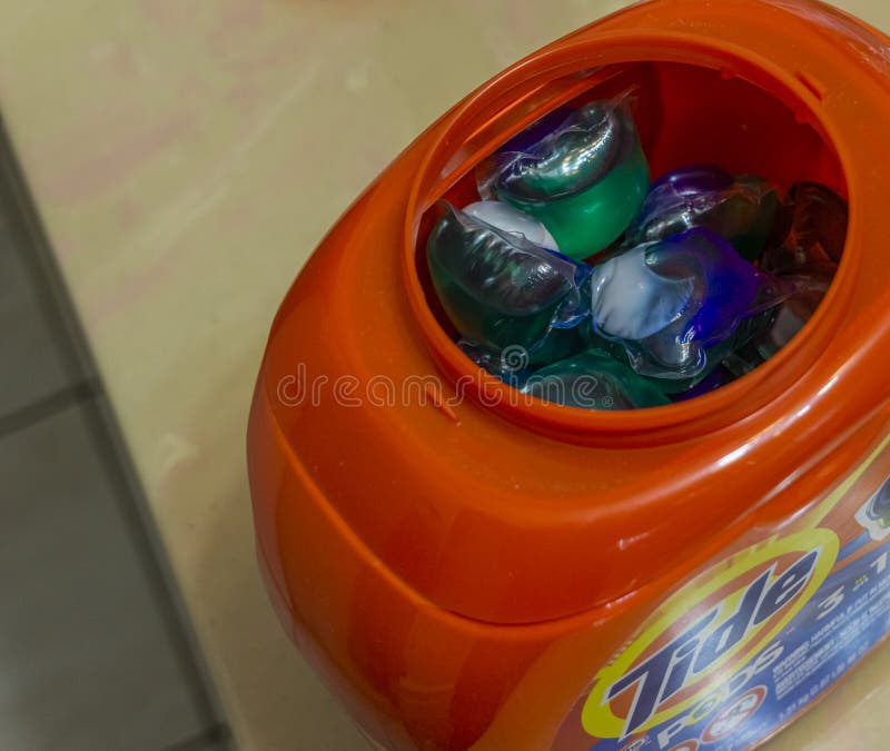 Detergent Pods For Washing Clothes In An Open Container ...