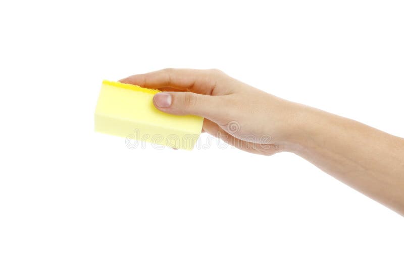 Hand Guy With A Washcloth Near A Lot Of Dirty Dishes Lying In The Sink