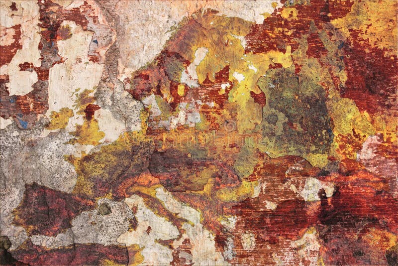 A deterioração de Europa - emplastro decadente com mapa europeu, metaph ilustração royalty free A deterioração de Europa - emplastro decadente com mapa europeu, metaph ilustração royalty free
