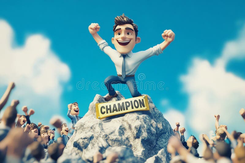 Businessman Climbs to Success royalty free illustration