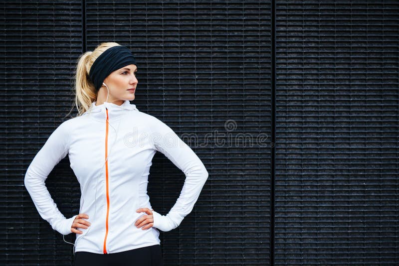 Determined young sports woman stock image