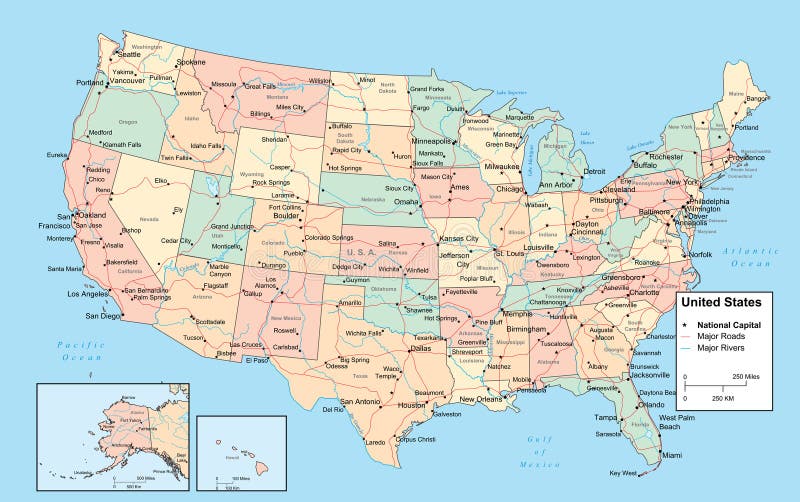 Detiled USA map