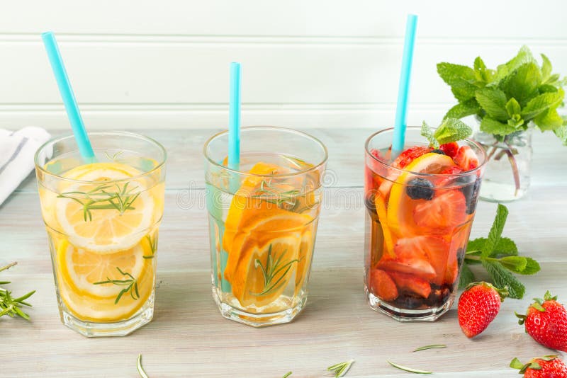 Detox water cocktails. Drink, orange.