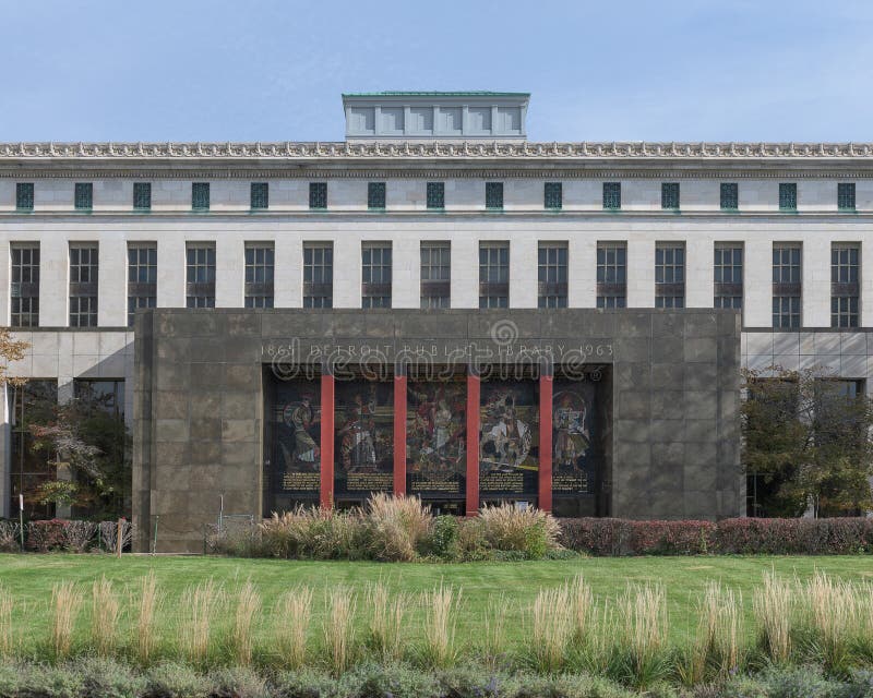 Detroit Public Library. Cass Avenue entrance to the Detroit Public Library at 5201 Woodward Avenue in Detroit, Michigan royalty free stock photo Detroit Public Library. Cass Avenue entrance to the Detroit Public Library at 5201 Woodward Avenue in Detroit, Michigan royalty free stock photo