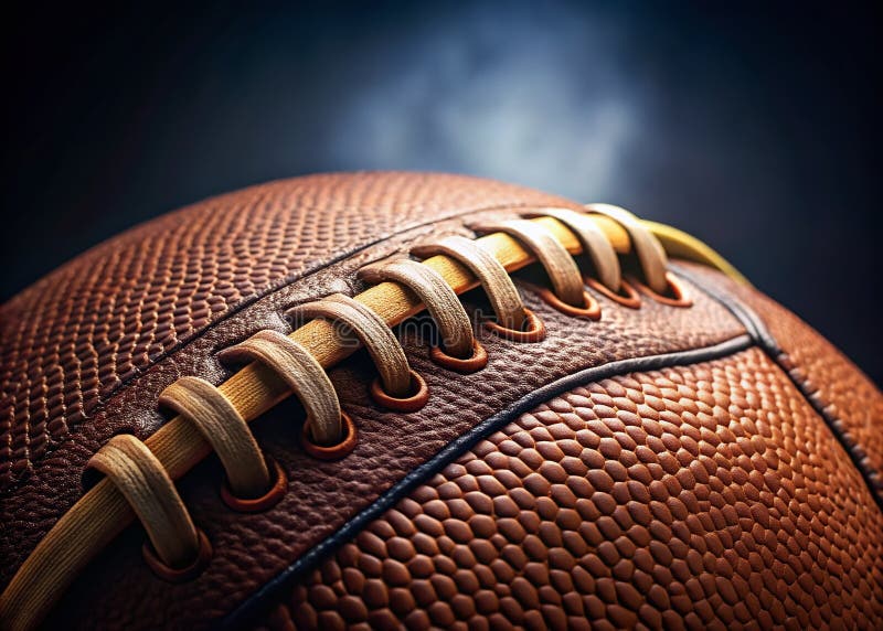 Dettagli incomprensibili su un calcio americano Vista ravvicinata della pelle e dell'assenza perfetta per gli appassionati di spor royalty illustrazione gratis