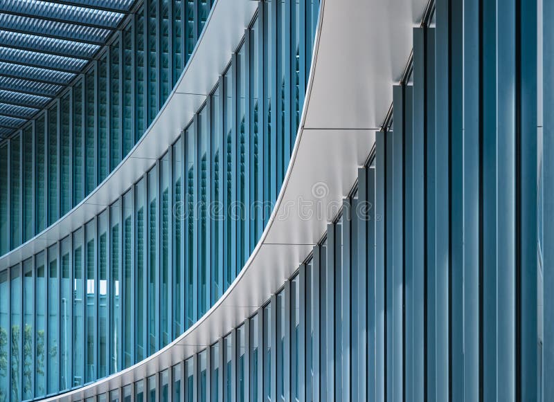 Dettaglio architettura Moderno Schema di curva di progettazione della parete di vetro di edificio moderno