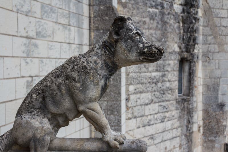Dettaglio della decorazione del castello medievale di Loches immagini stock libere da diritti