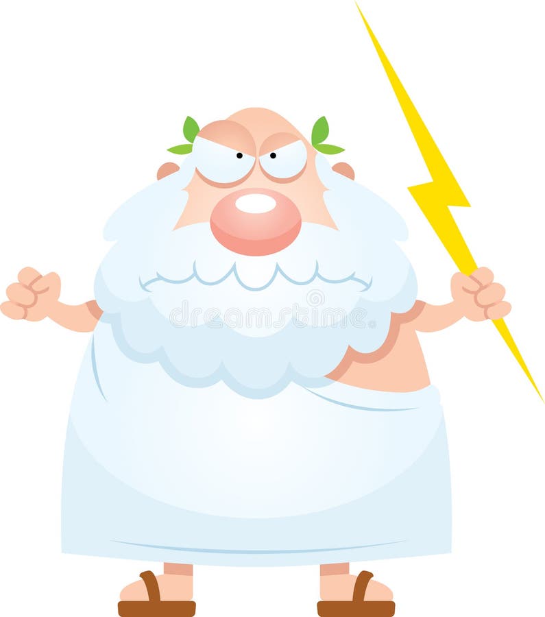 Deus irritado do grego dos desenhos animados ilustração stock Deus irritado do grego dos desenhos animados ilustração stock