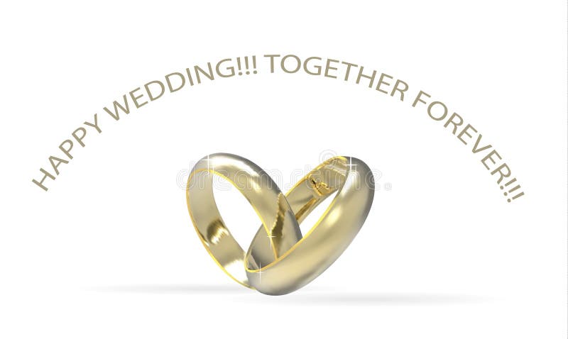 Deux anneaux de mariage d'or, symbole du fond blanc d'amour, conception réaliste illustration stock Deux anneaux de mariage d'or, symbole du fond blanc d'amour, conception réaliste illustration stock