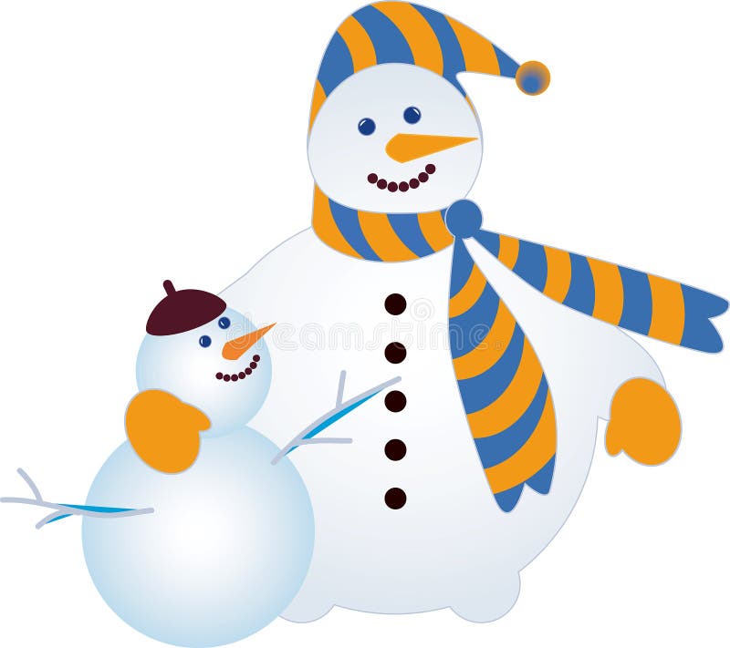 Deux bonhommes de neige illustration libre de droits Deux bonhommes de neige illustration libre de droits