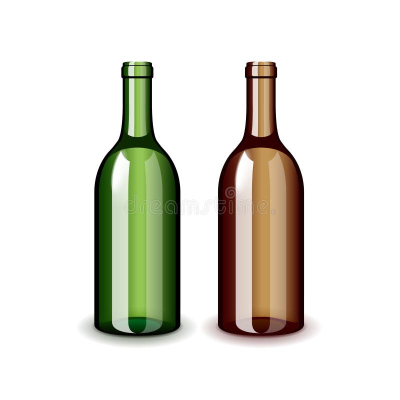Deux bouteilles de vin classiques d'isolement sur le vecteur blanc illustration de vecteur Deux bouteilles de vin classiques d'isolement sur le vecteur blanc illustration de vecteur