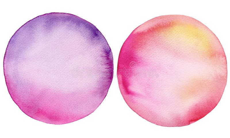Deux cercles d'aquarelle Rose et bulles rondes pourpres Le visage des femmes tirées par la main d'illustration illustration libre de droits Deux cercles d'aquarelle Rose et bulles rondes pourpres Le visage des femmes tirées par la main d'illustration illustration libre de droits