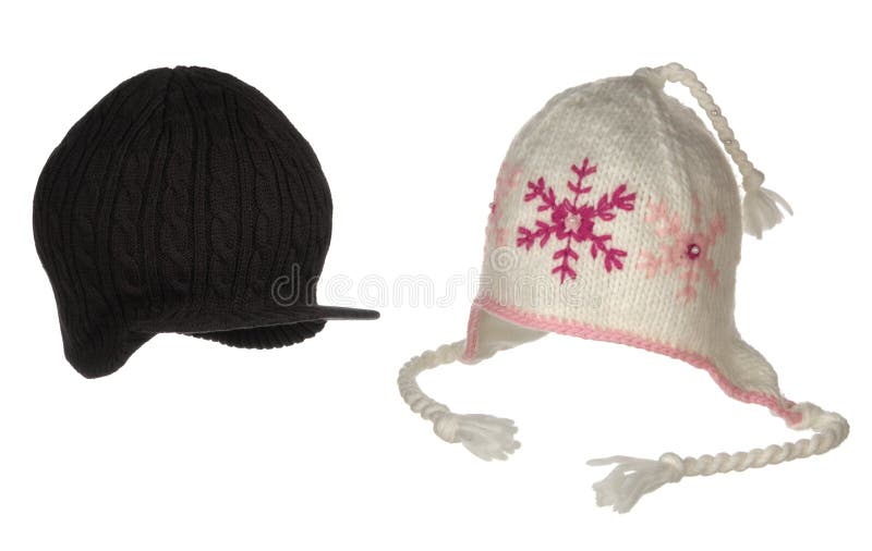 Deux chapeaux différents d'hiver photos libres de droits Deux chapeaux différents d'hiver photos libres de droits