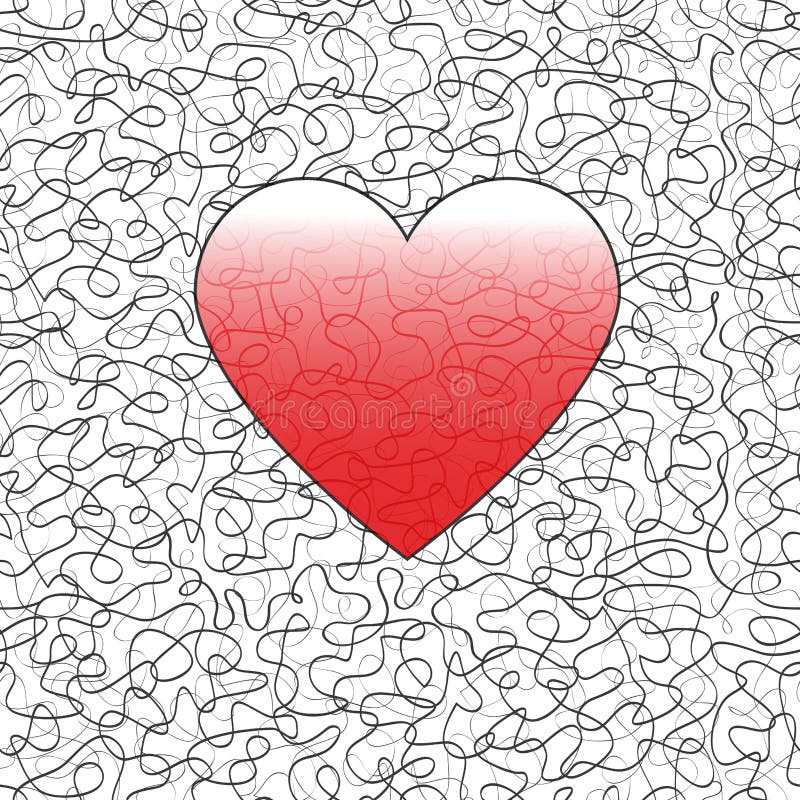 Deux coeurs Illustration de vecteur avec une ligne Coeur texturis? abstrait Neurography Monotype Vecteur de Saint Valentin illustration stock Deux coeurs Illustration de vecteur avec une ligne Coeur texturis? abstrait Neurography Monotype Vecteur de Saint Valentin illustration stock