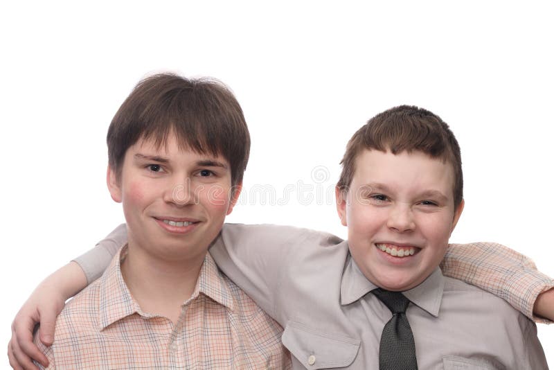 Deux garçons de sourire photos stock Deux garçons de sourire photos stock