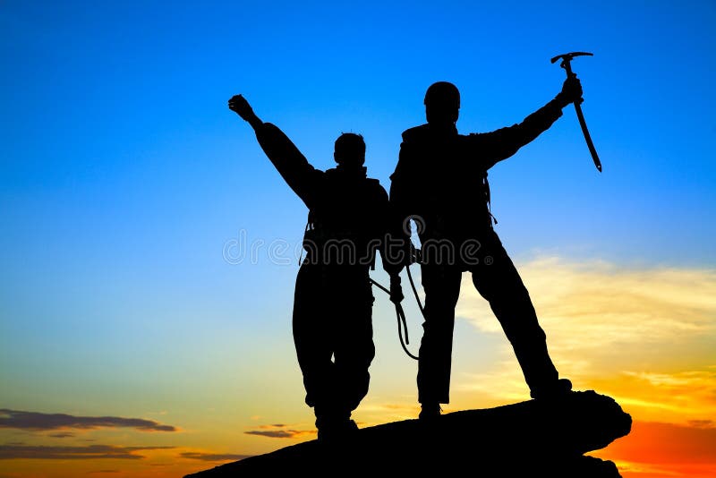 Deux grimpeurs photographie stock