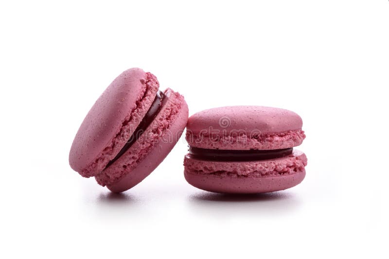 Macarons Roses Sur Le Fond Rose Photo stock - Image du boulangerie ...