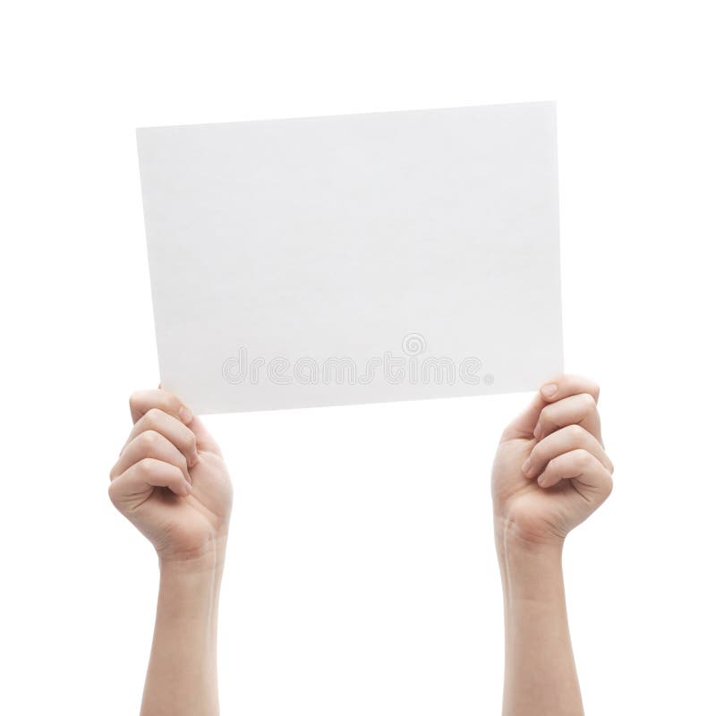 Tenir Le Papier Blanc Du Blanc A4 Photo stock - Image du cache, message:  58696014