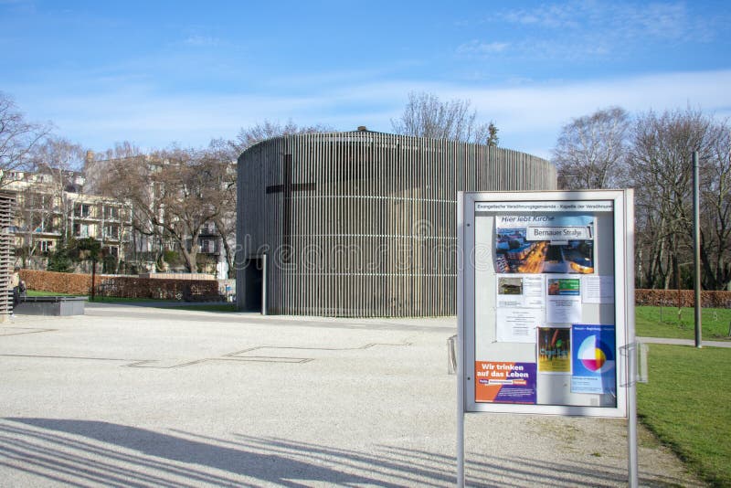 Outside of Berlin Wall Memorial Chapel of Reconciliation in Mitte Berlin. Outside of Berlin Wall Memorial Chapel of Reconciliation in Mitte Berlin