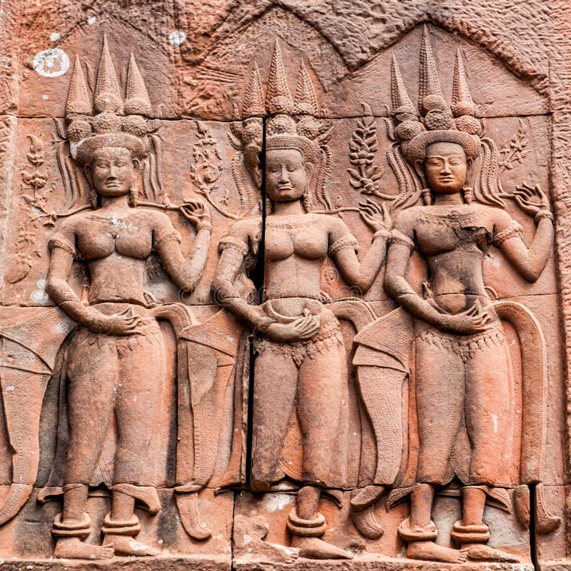 Devatas tipico di Angkor Wat immagini stock libere da diritti Devatas tipico di Angkor Wat immagini stock libere da diritti