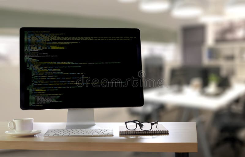 Developer Team Working Laptop Computer Mobile Application Softwareand Web Design Online Technology Content script to display. Program coding working stock images, royalty-free photos and pictures