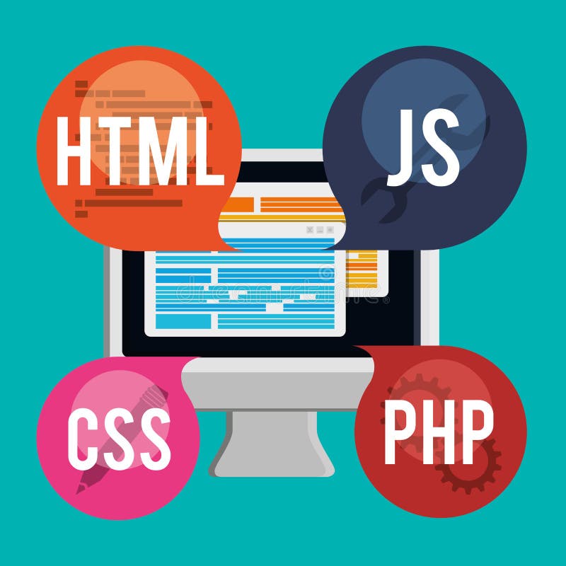 Set of Responsive Web Development Line Icons. Flat Stock Vector ...