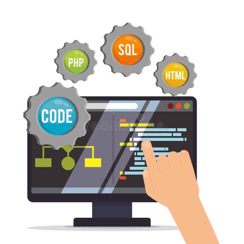Developer Web Responsive Design Stock Vector - Illustration of gear ...
