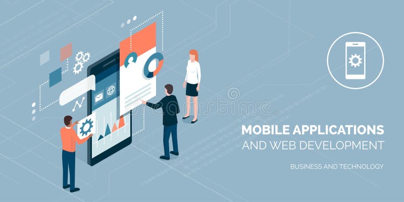 App development and business vector illustration