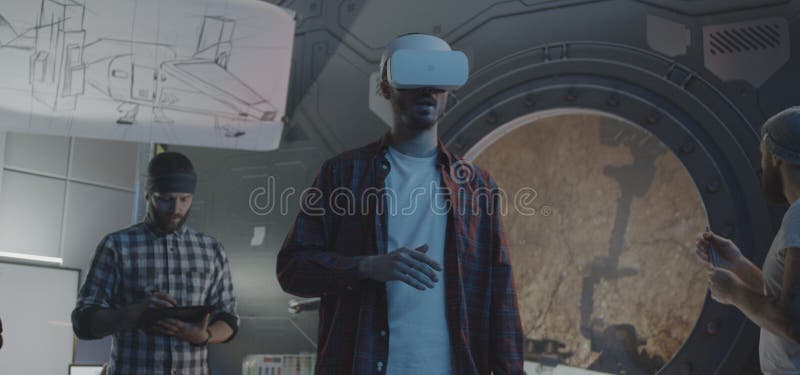 Developers Testing VR Video Game Stock Photo Image of team, teamwork