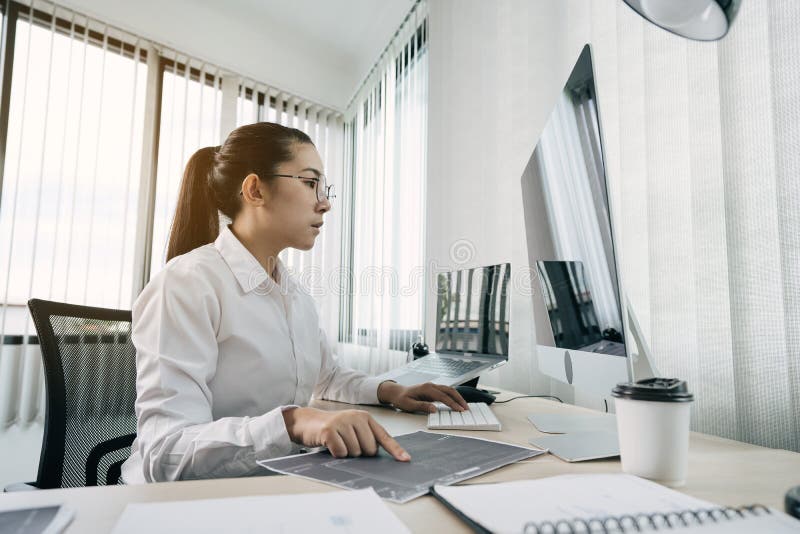 Developing programming and coding technology working in a software engineers developing applications in office royalty free stock images
