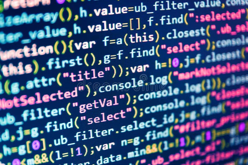 Developing programming stock photo