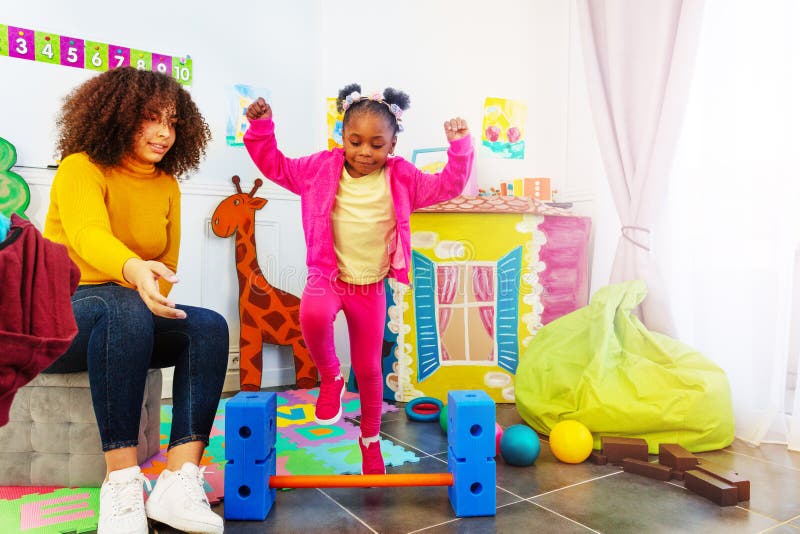 Developmental Exercise in the Kindergarten in Group Stock Image Image