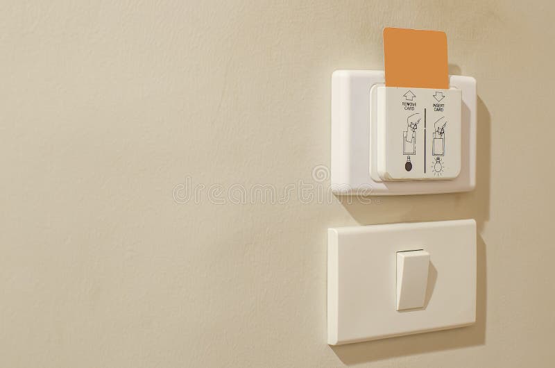 Hotel Key Card Insert To Power Switch Control of the Electric Stock