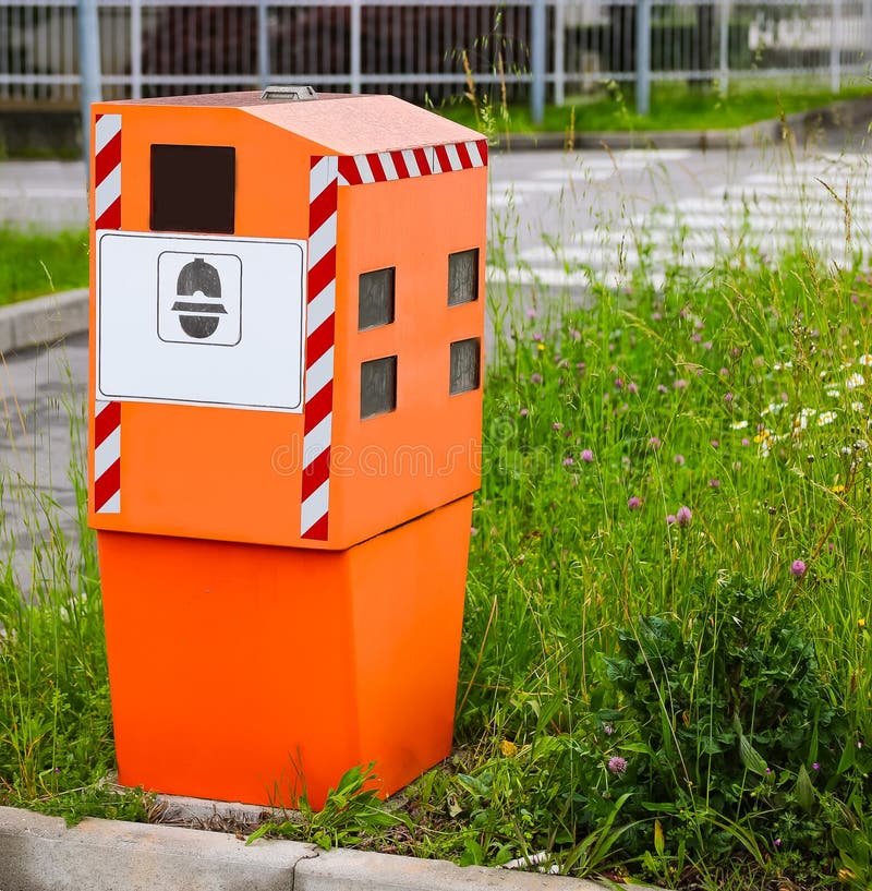 Device for detecting the speed of vehicles on the road and then giving fines royalty free stock image