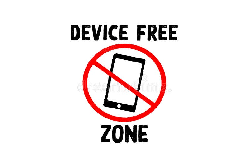 Device Free Zone Sign, Digital Detox Stock Image - Image of phone,  smartphone: 187590661