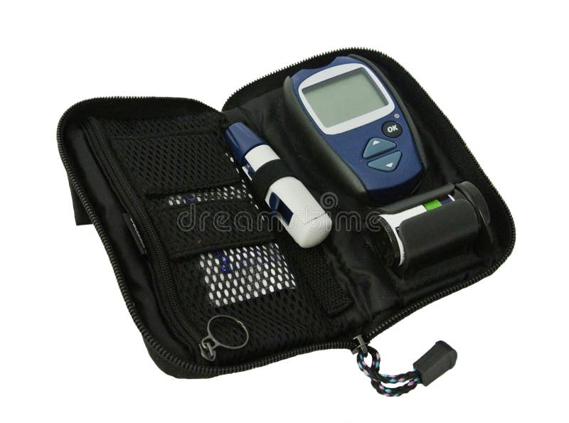 Device for Measuring Blood Sugar Level on a White Background Stock Image Image of level