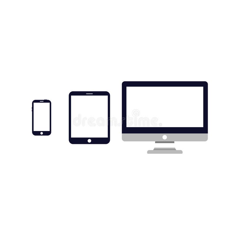 Devices icon. TV monitor, tablet, phone EPS10 stock illustration