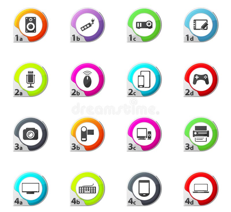 Devices icons set stock illustration. Illustration of icon 89241441