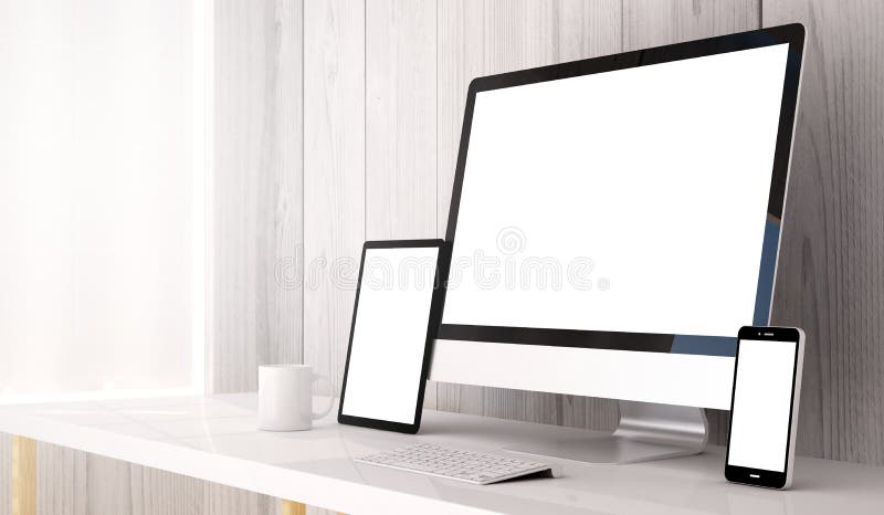 Devices mockup stock image