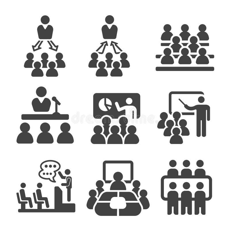 Seminar icon set vector illustration