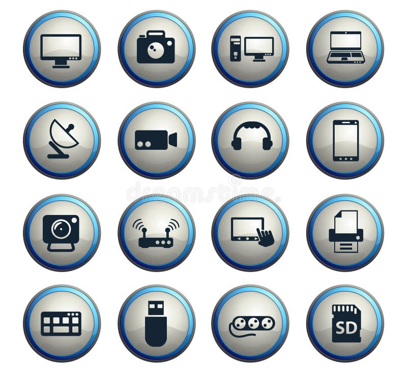 Devices icon set stock vector. Illustration of computer 128218689