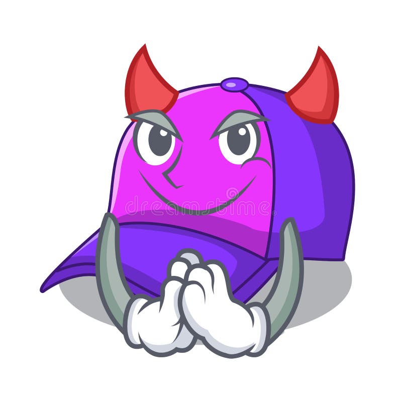 Devil cap character in the shape funny stock illustration