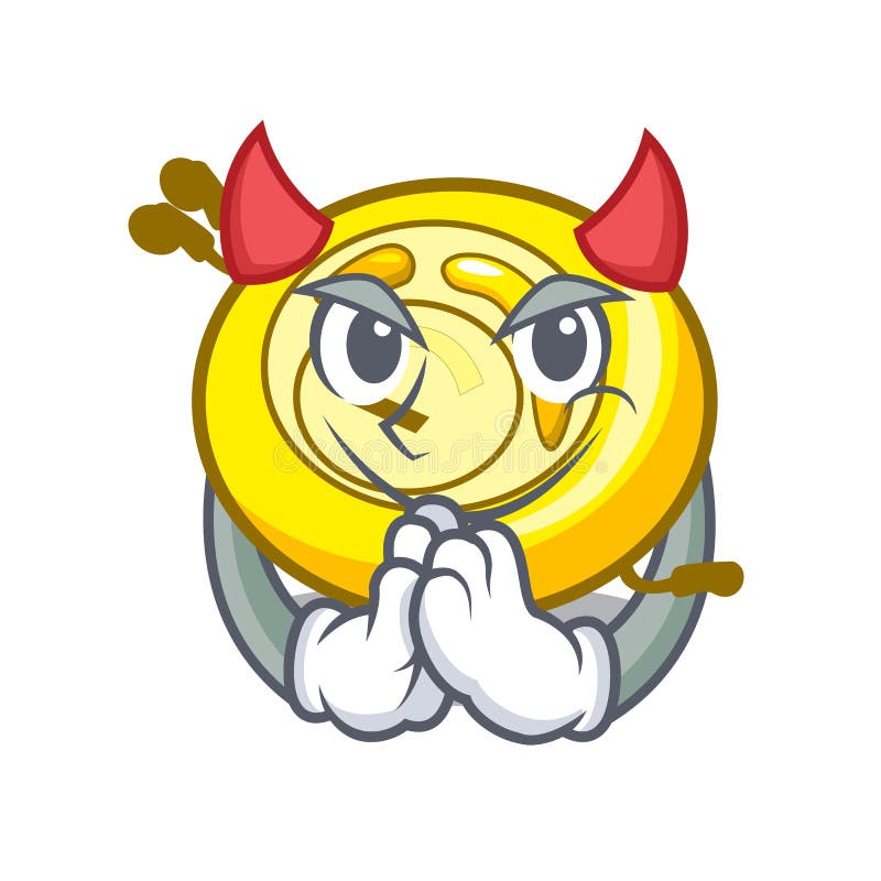 Devil CD player mascot cartoon stock illustration