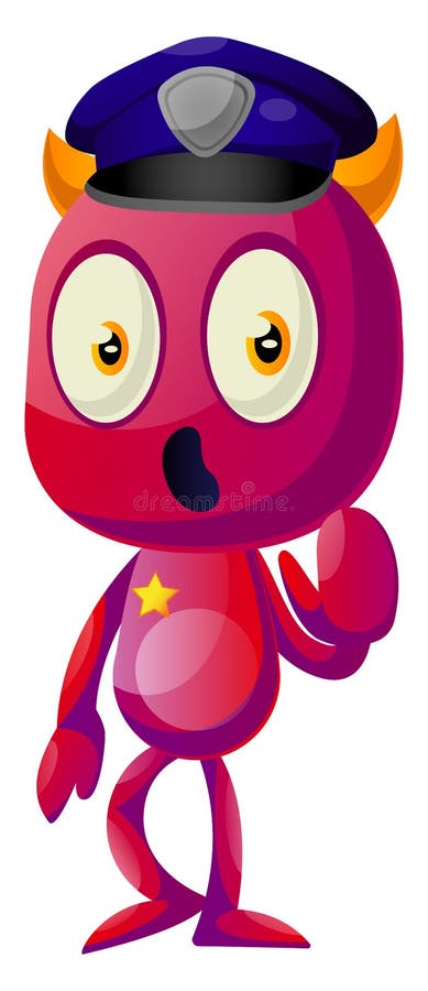 Devil dressed up like cop, illustration, vector royalty free illustration