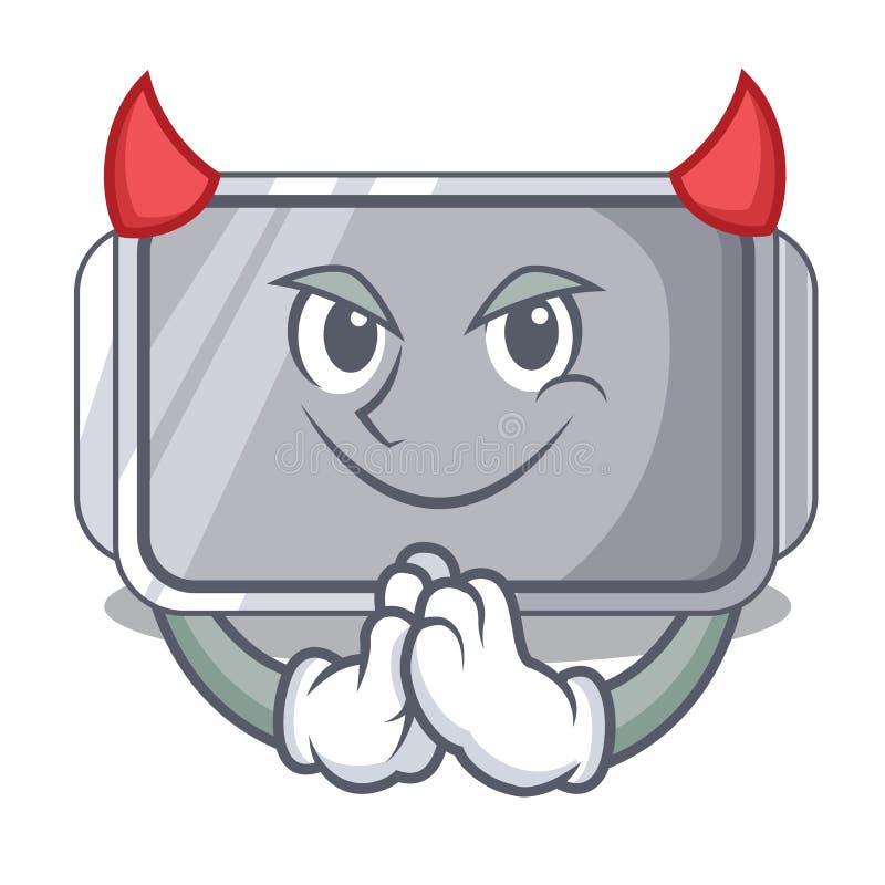 Devil empty baking tray close with character vector illustration