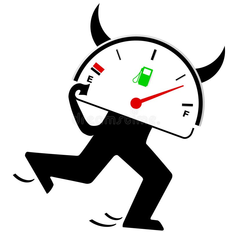 Devil gasoline gauge vector illustration