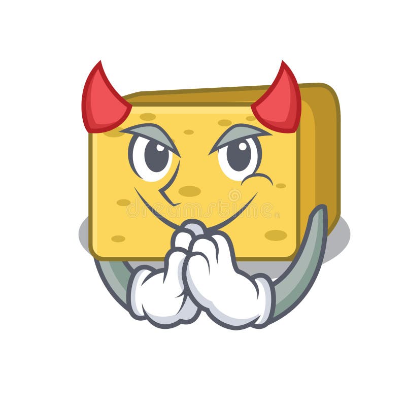 Devil Gouda Cheese Pieces Cartoon Stock Vector Illustration of