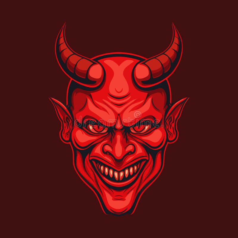 Devil Head Red, Vector Illustration Stock Vector - Illustration of high ...