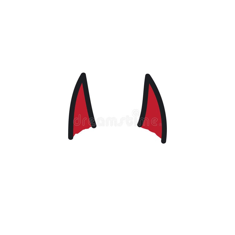 Devil Horns Doodle Icon, Vector Illustration Stock Illustration